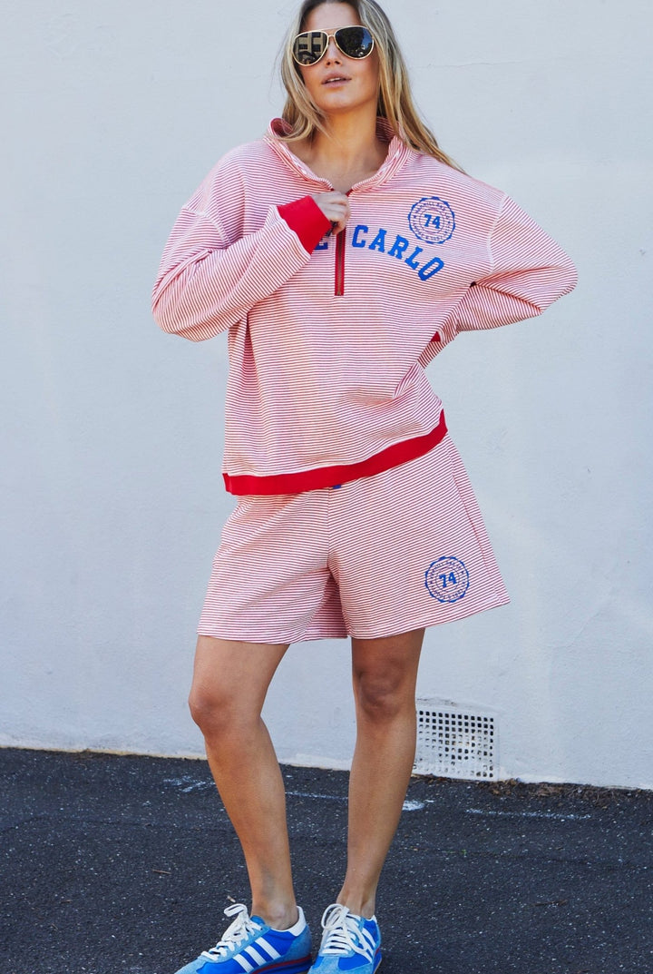 RIVIERA STRIPE RED/WHITE SHORT - Stanleyandstone