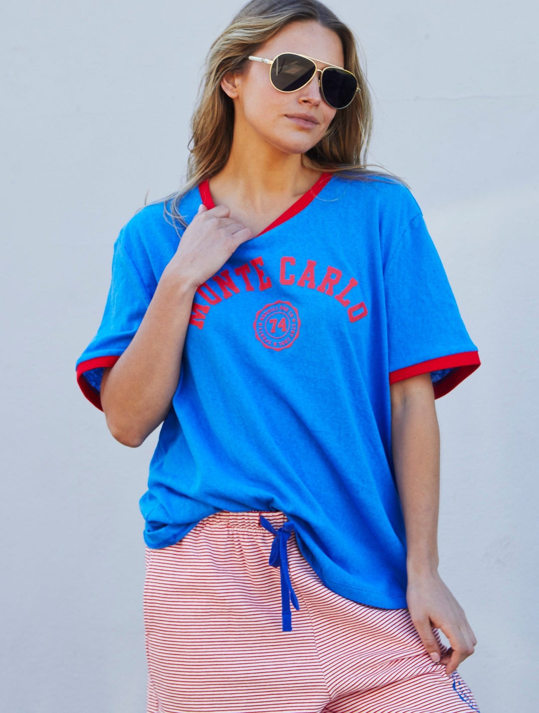 RIVIERA TEE - BLUE/RED - Stanleyandstone