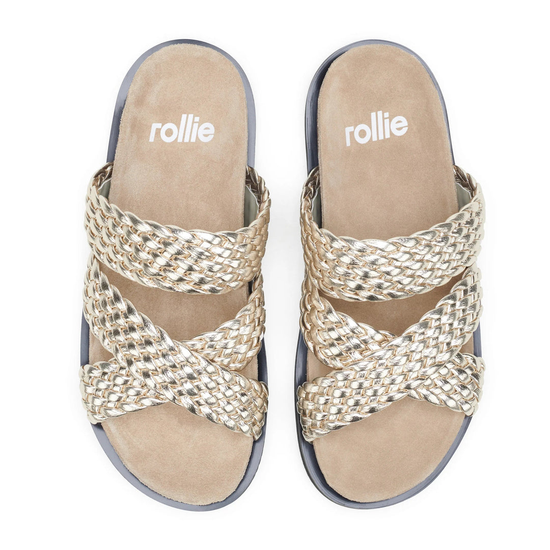 Rollie Rhodes Cross slide Gold Weave Shoes Rollie