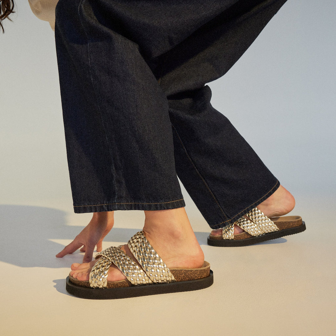 Rollie Rhodes Cross slide Gold Weave Shoes Rollie