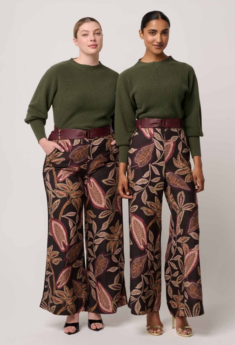 Roselle Cotton Cashmere Knit Top in Winter Moss Once Was