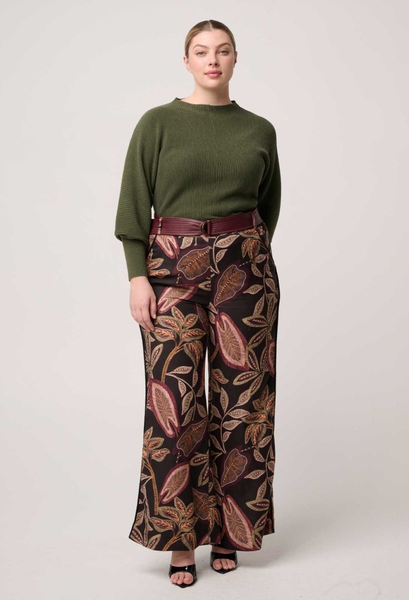 Roselle Cotton Cashmere Knit Top in Winter Moss Once Was
