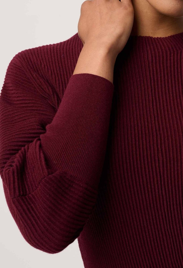 Roselle Merino Wool Blend Knit Top in Bordeaux Once Was