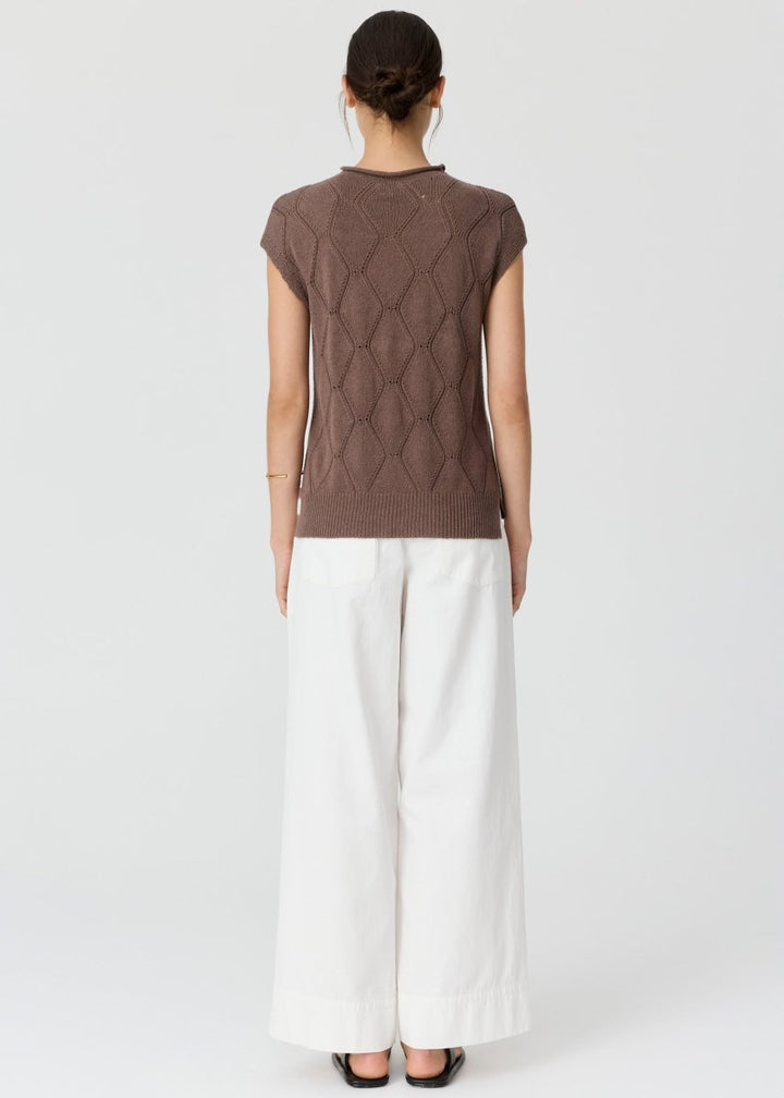 Rosin Cable Knit - Choc t-shirt POL