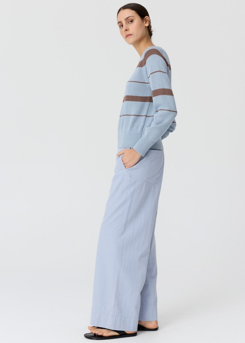 Rosin Stripe Knit - Blue / Choc - Stanleyandstone