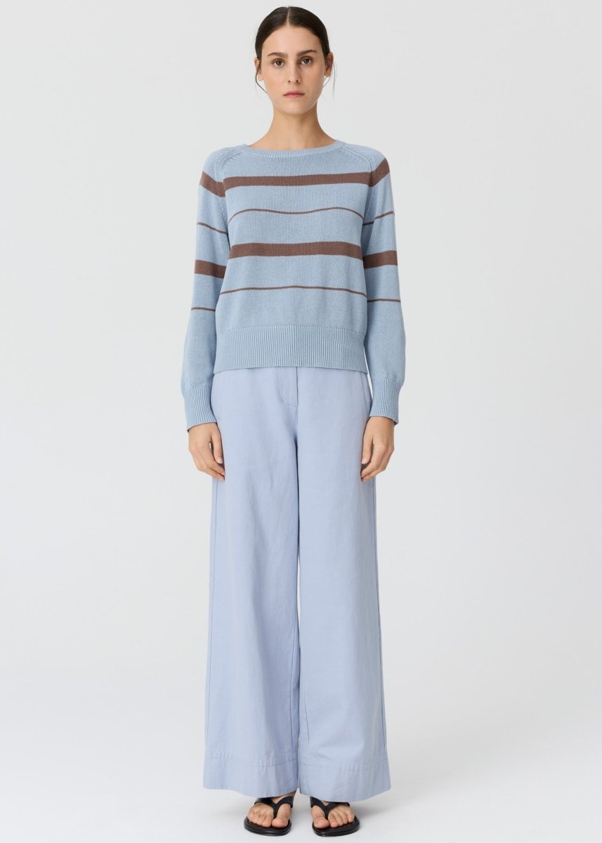 Rosin Stripe Knit - Blue / Choc - Stanleyandstone
