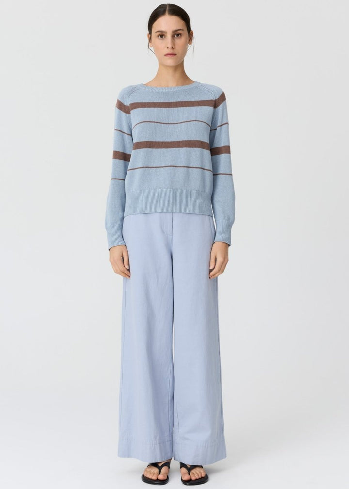 Rosin Stripe Knit - Blue / Choc - Stanleyandstone