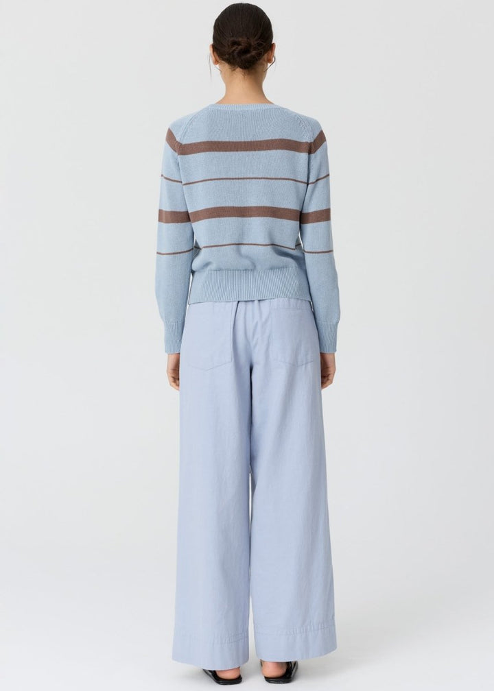 Rosin Stripe Knit - Blue / Choc - Stanleyandstone