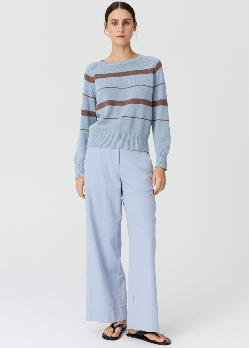 Rosin Stripe Knit - Blue / Choc - Stanleyandstone