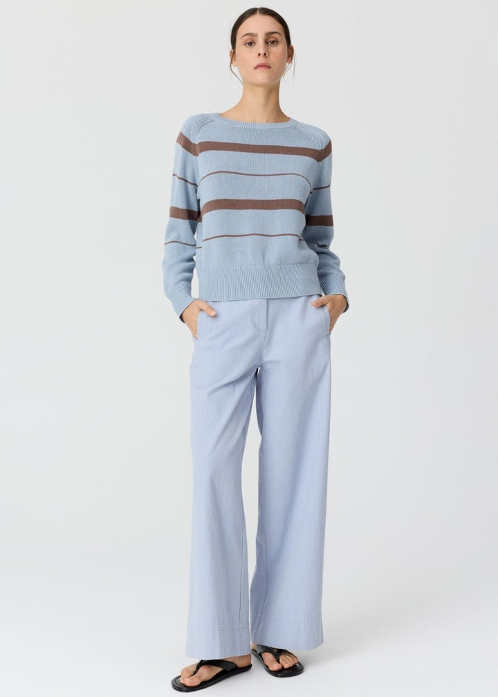 Rosin Stripe Knit - Blue / Choc - Stanleyandstone