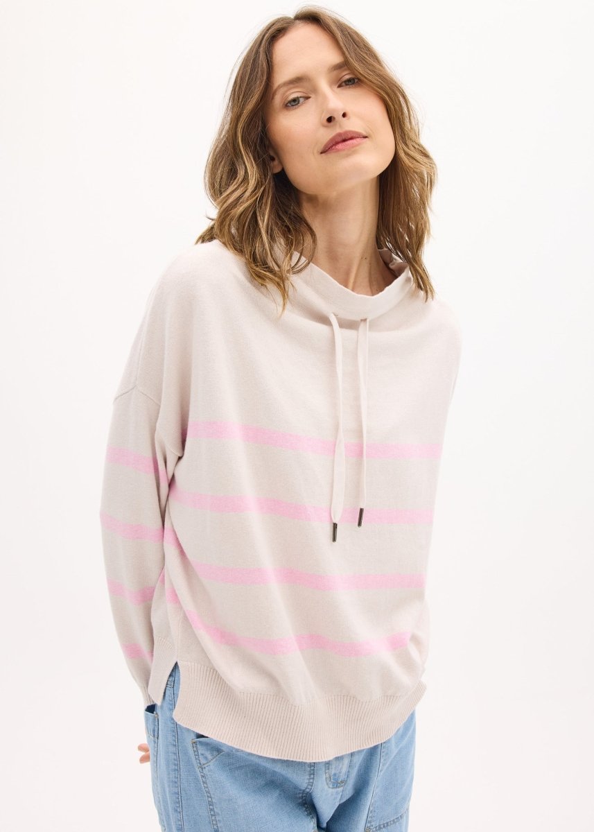 Rowan Drawcord Knit - Natural / Pink POL