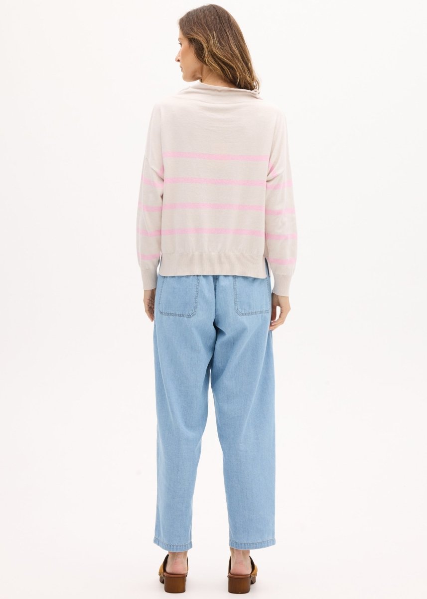 Rowan Drawcord Knit - Natural / Pink POL