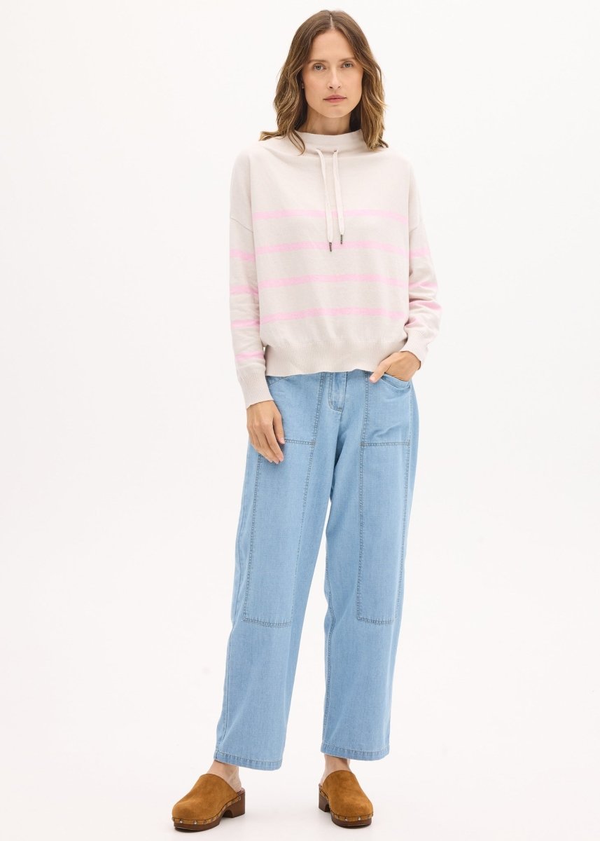 Rowan Drawcord Knit - Natural / Pink POL