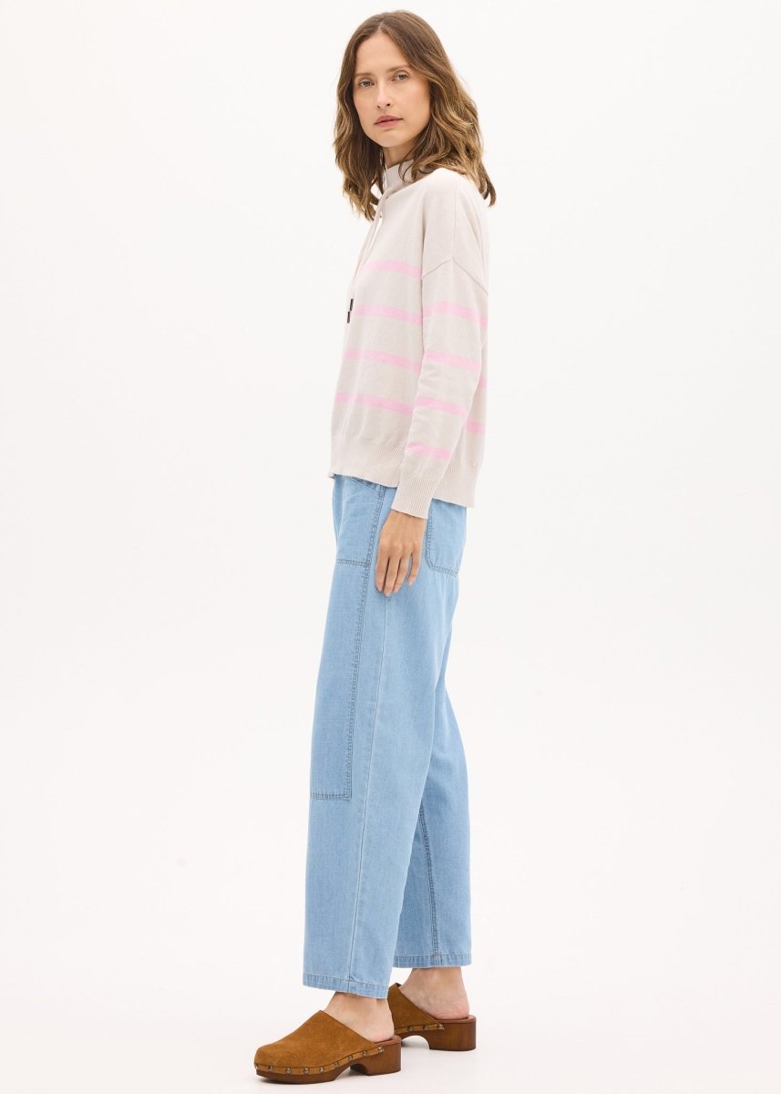 Rowan Drawcord Knit - Natural / Pink POL
