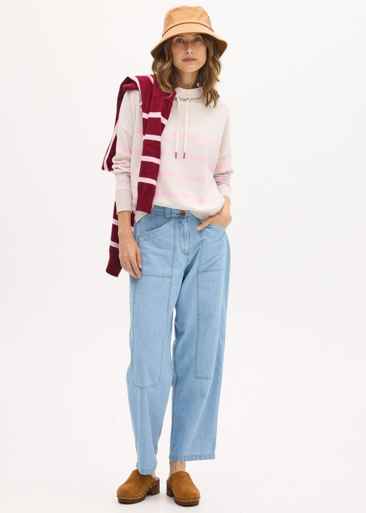 Rowan Drawcord Knit - Natural / Pink POL