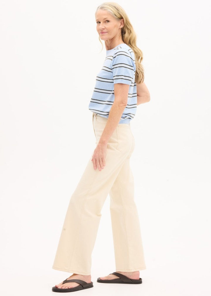 Rowan Stripe Knit Tee - Blue / Green / Chalk Knit POL