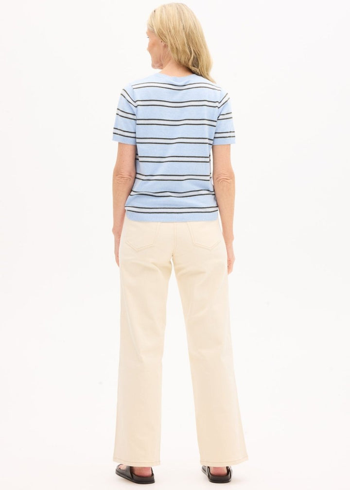 Rowan Stripe Knit Tee - Blue / Green / Chalk Knit POL
