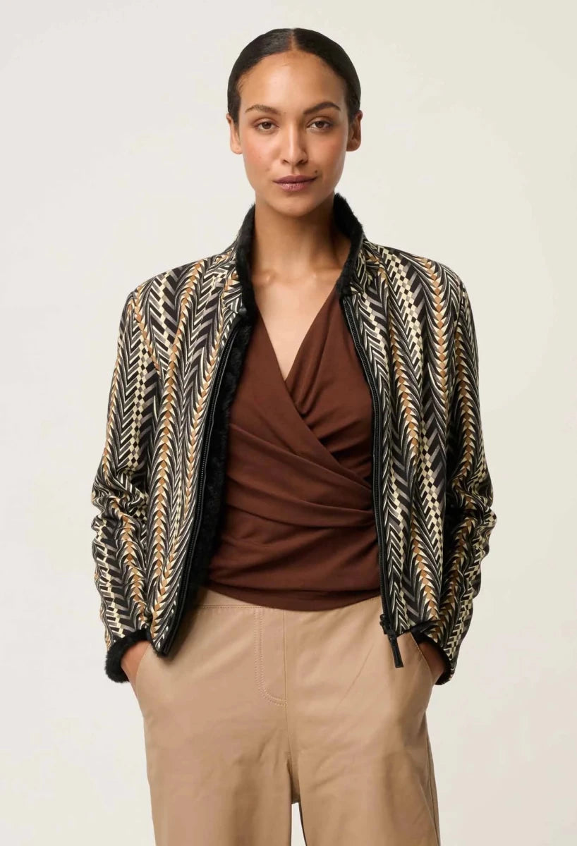 Rylie Reversible Ponte Fur - Black Bromegrass Coats &amp; Jackets Once Was