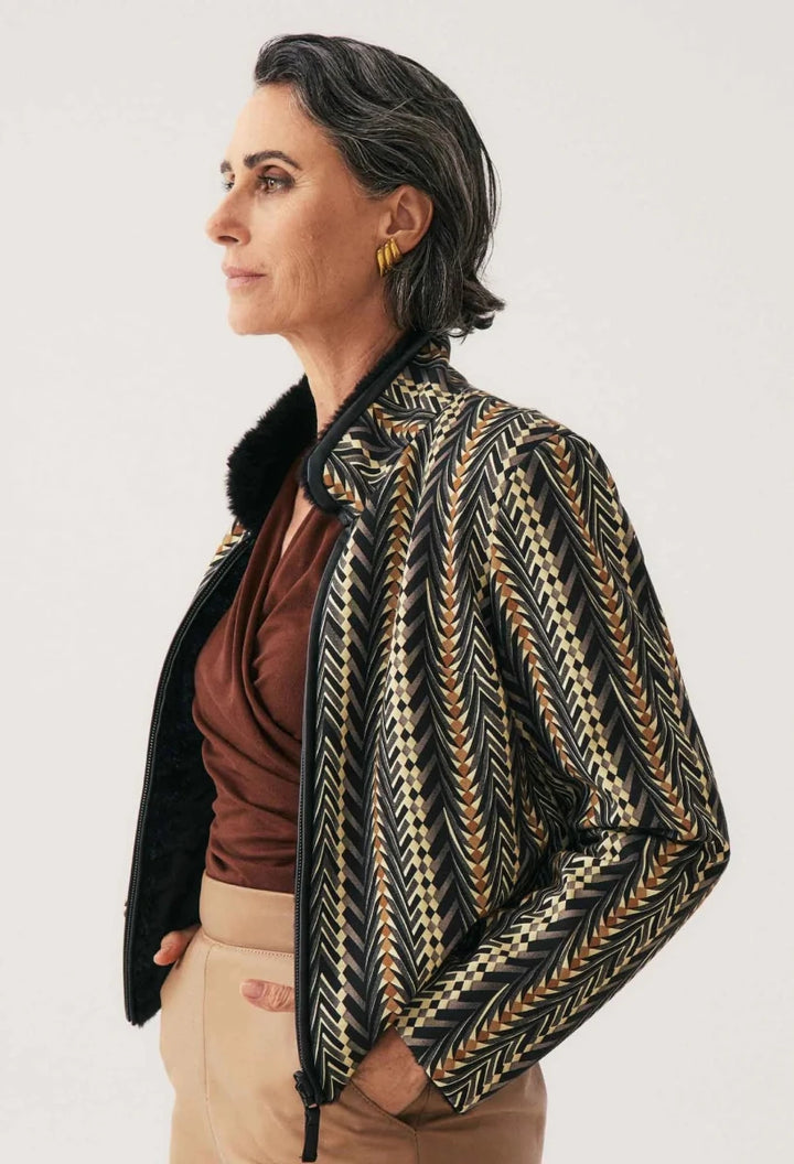 Rylie Reversible Ponte Fur - Black Bromegrass Coats &amp; Jackets Once Was