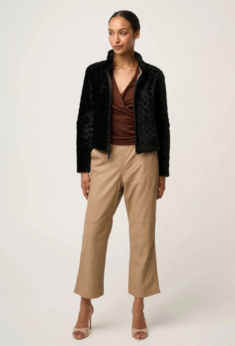 Rylie Reversible Ponte Fur - Black Bromegrass Coats &amp; Jackets Once Was