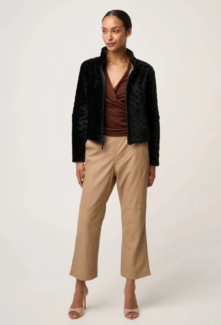 Rylie Reversible Ponte Fur - Black Bromegrass Coats &amp; Jackets Once Was