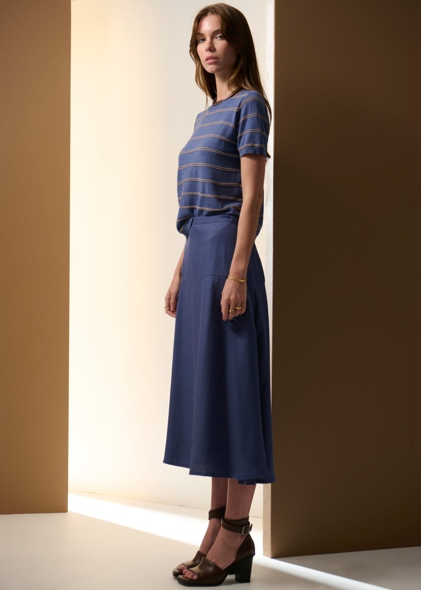 Sable Stripe Knit Tee Blue / Gold t-shirt POL