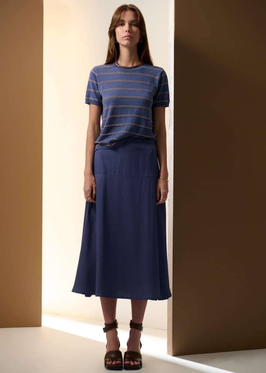 Sable Stripe Knit Tee Blue / Gold t-shirt POL