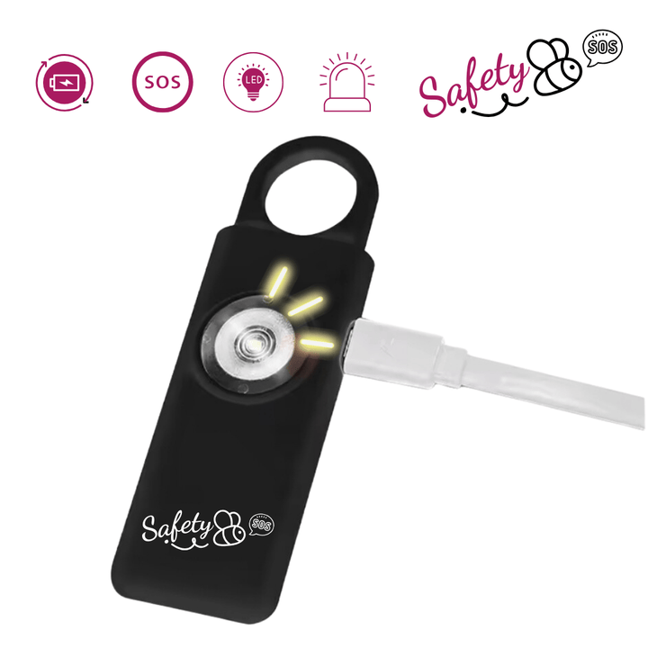 Safety Bee - Rechargeable Personal Safety Alarm - Black Personal alarm Safety Bee