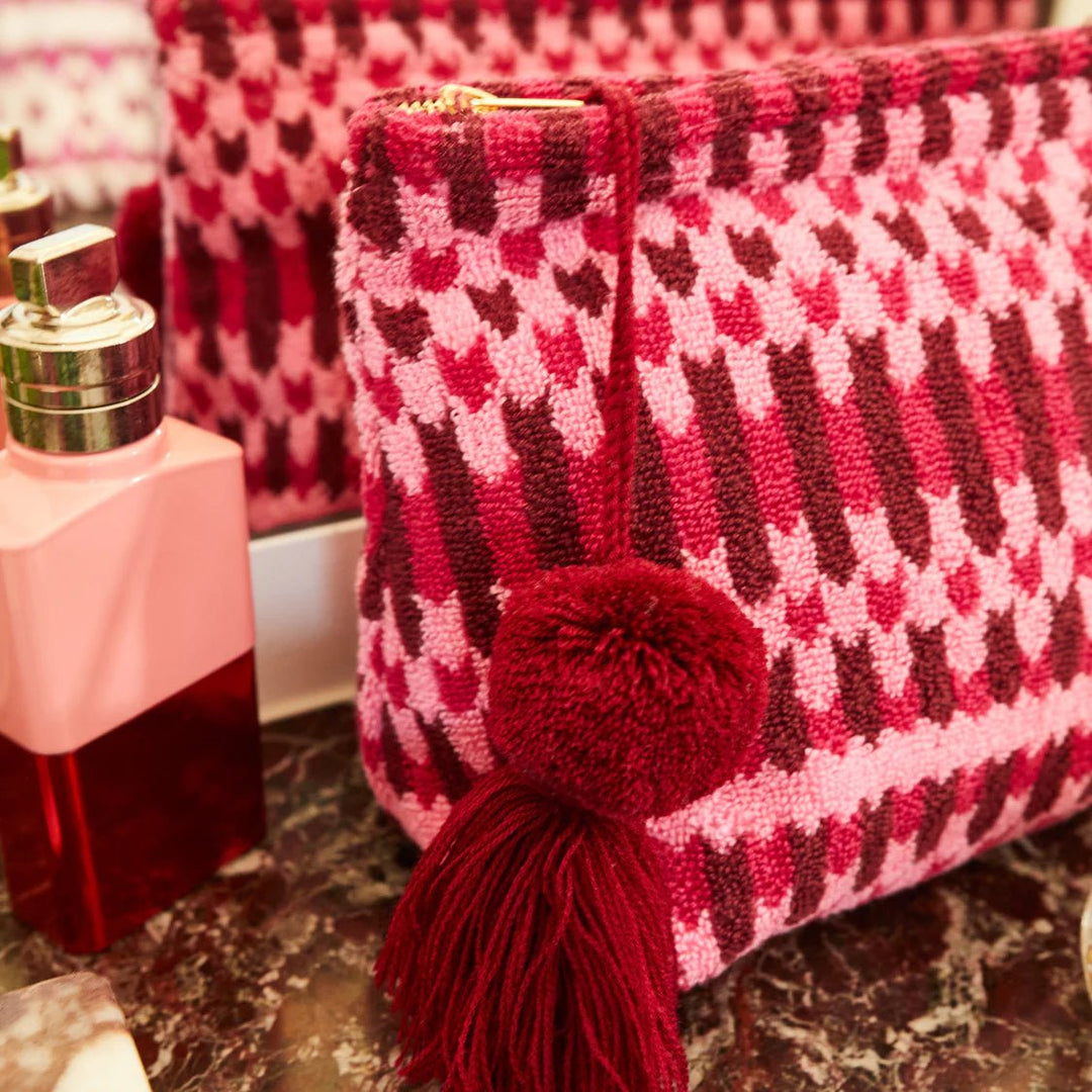 Sage and Clare Arlette Terry Pouch - Cosmo Pink (2 sizes) Cosmetic & Toiletry Bags Sage & Clare