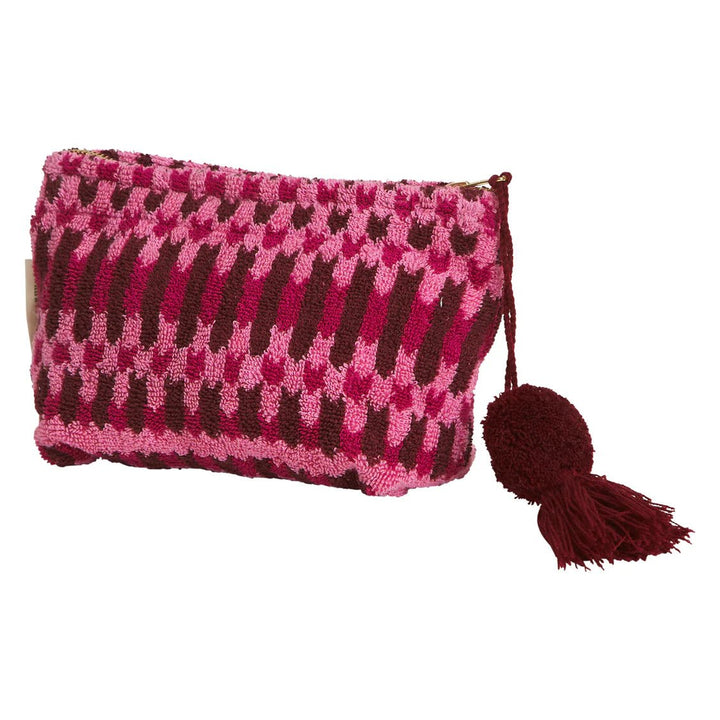 Sage and Clare Arlette Terry Pouch - Cosmo Pink (2 sizes) Cosmetic & Toiletry Bags Sage & Clare