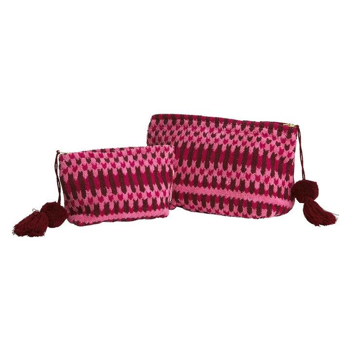 Sage and Clare Arlette Terry Pouch - Cosmo Pink (2 sizes) Cosmetic & Toiletry Bags Sage & Clare