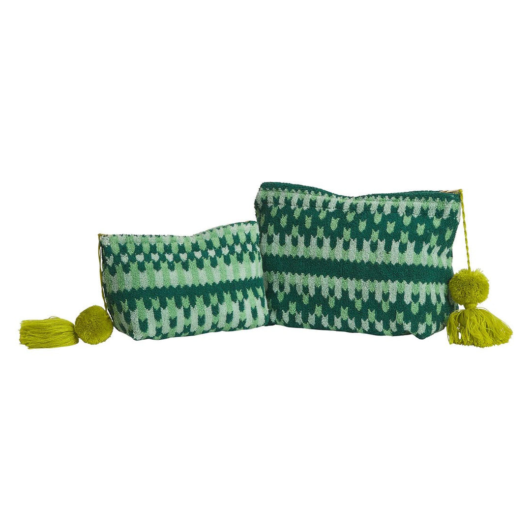 Sage and Clare Arlette Terry Pouch - Jade Cosmetic & Toiletry Bags Sage & Clare