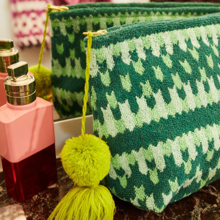 Sage and Clare Arlette Terry Pouch - Jade Cosmetic & Toiletry Bags Sage & Clare