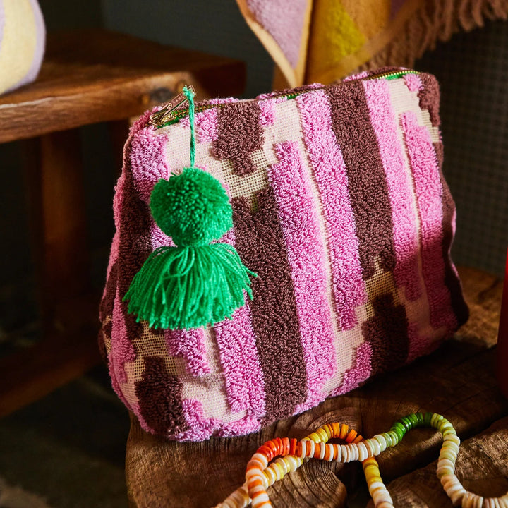 Sage and Clare Nisha Terry Pouch - Rosewater Cosmetic & Toiletry Bags Sage & Clare