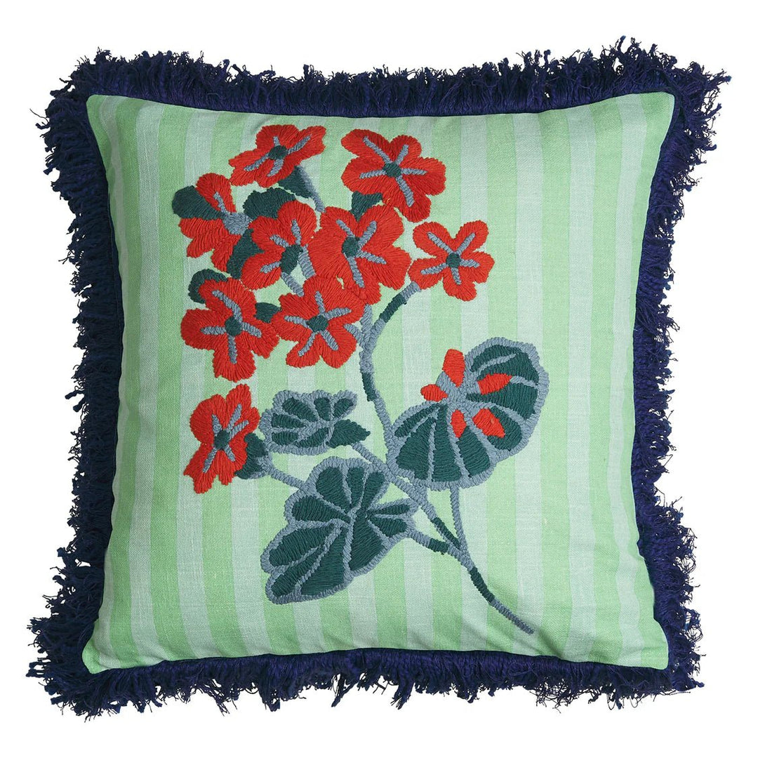 Sage & Clare Annette Embroidered cushion - Jade feather insert cushion Sage & Clare