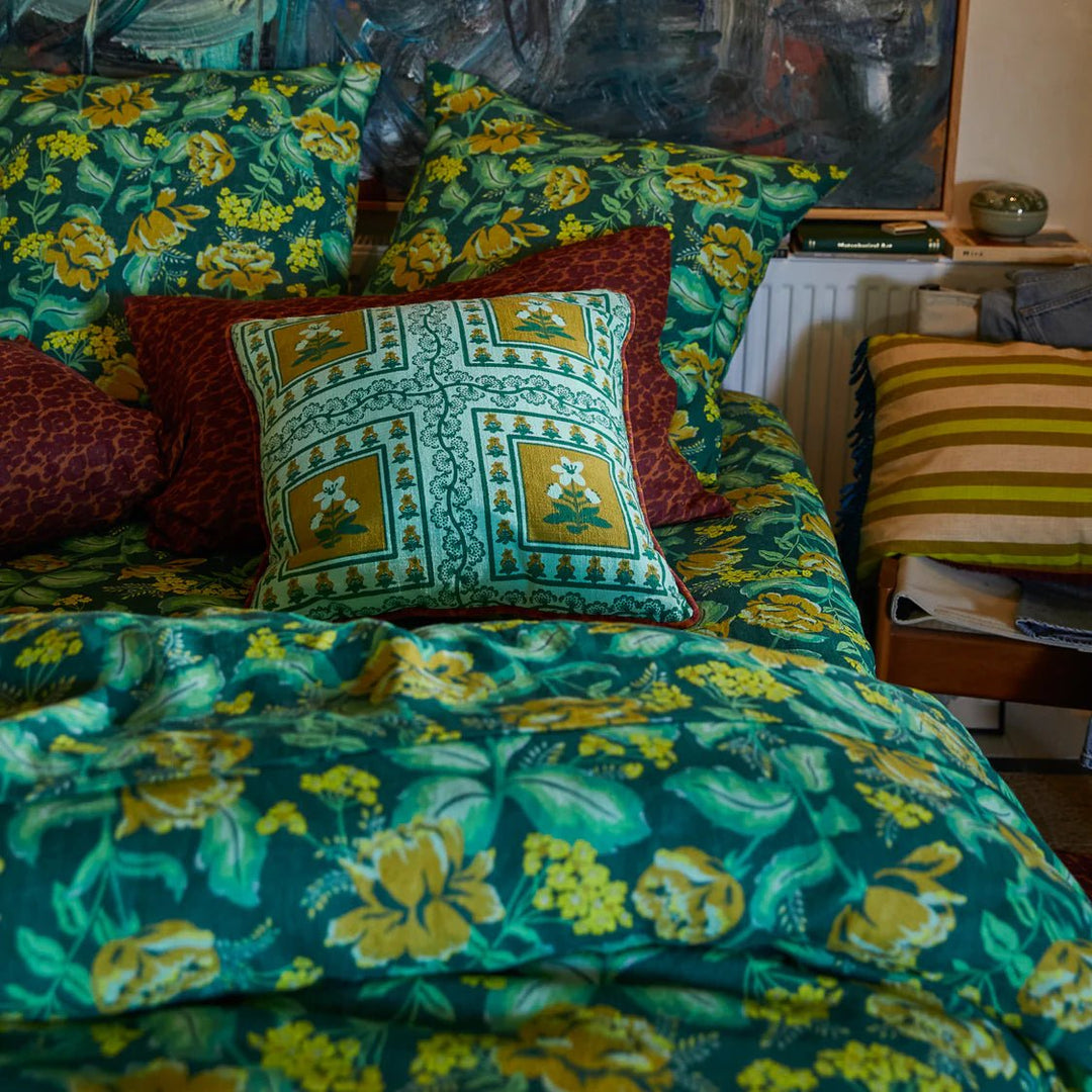 Sage & Clare AnnetteClaire reversible cushion - Jade feather insert cushion Sage & Clare