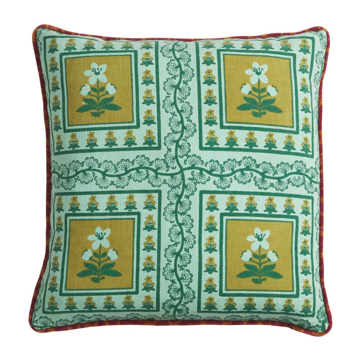 Sage & Clare AnnetteClaire reversible cushion - Jade feather insert cushion Sage & Clare