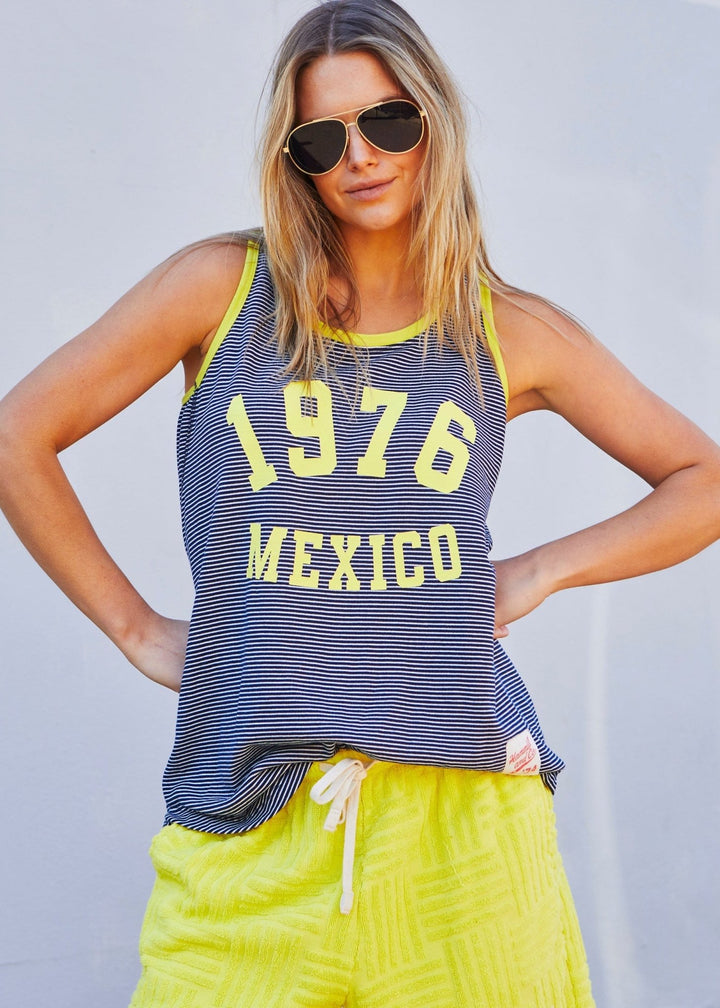 SALT & SUNSHINE MEXICO TANK - NAVY/YELLOW hammill & Co