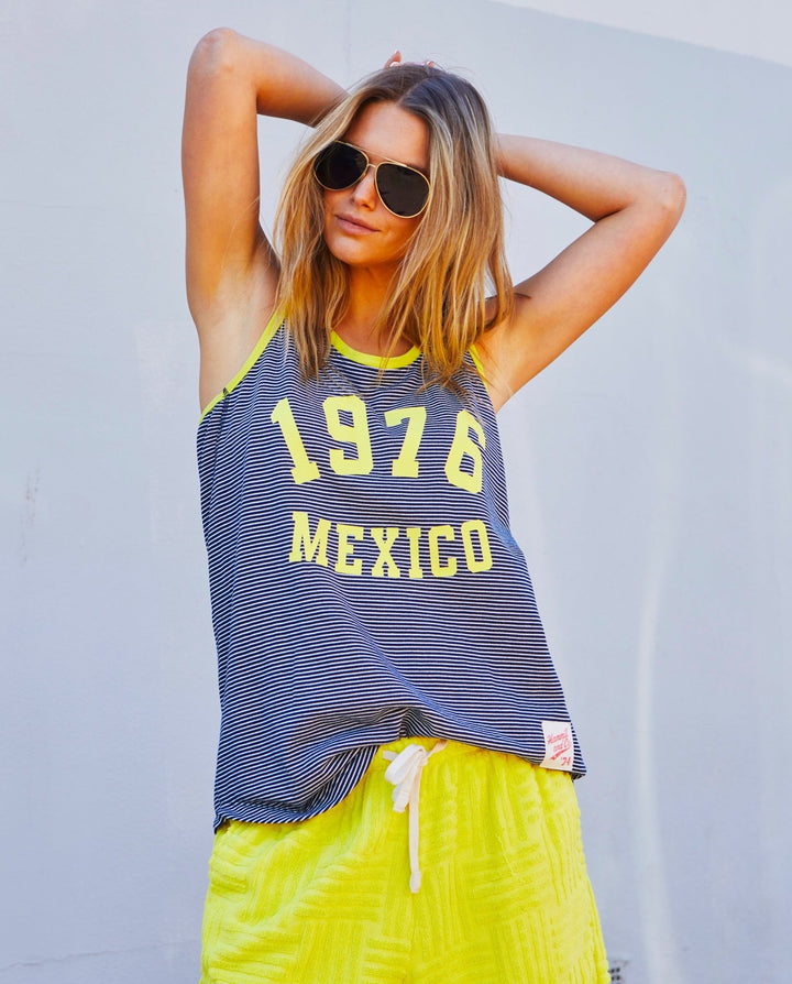 SALT & SUNSHINE MEXICO TANK - NAVY/YELLOW hammill & Co