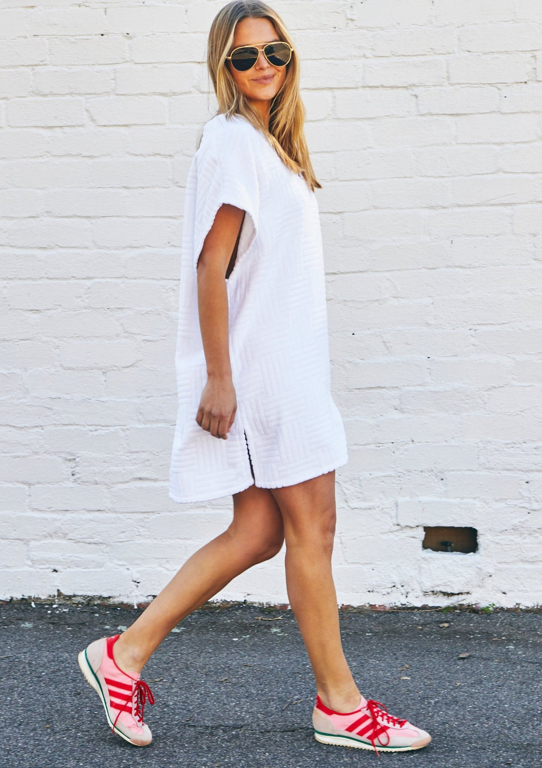 SALT & SUNSHINE TOWELLING COVER-UP - WHITE hammill & Co