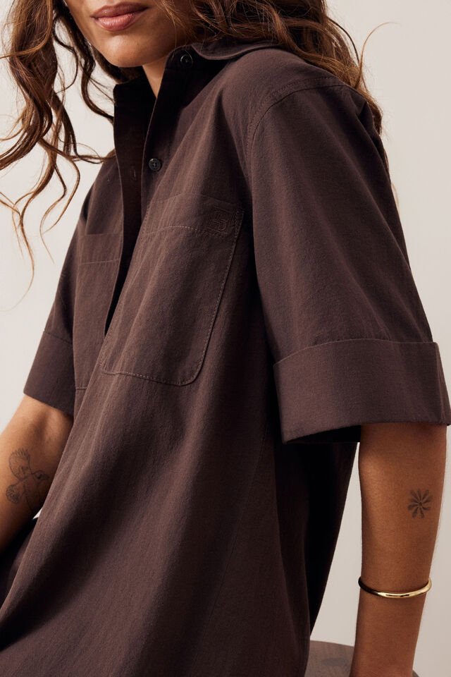 Samara Midi Shirt Dress - Chocolate dress Ceres Life