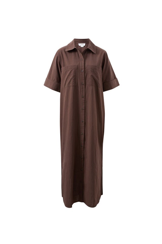 Samara Midi Shirt Dress - Chocolate dress Ceres Life