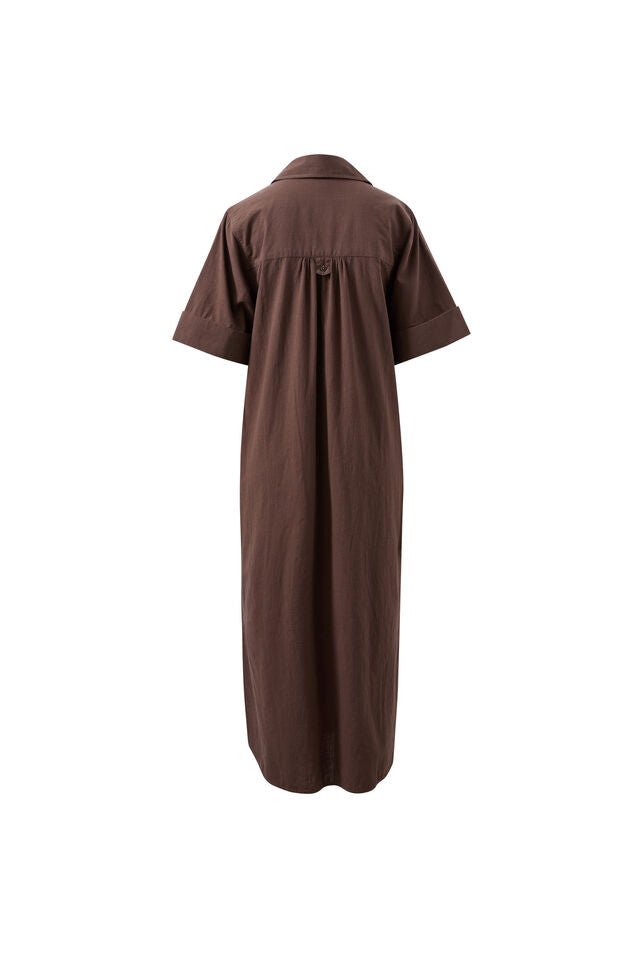 Samara Midi Shirt Dress - Chocolate dress Ceres Life