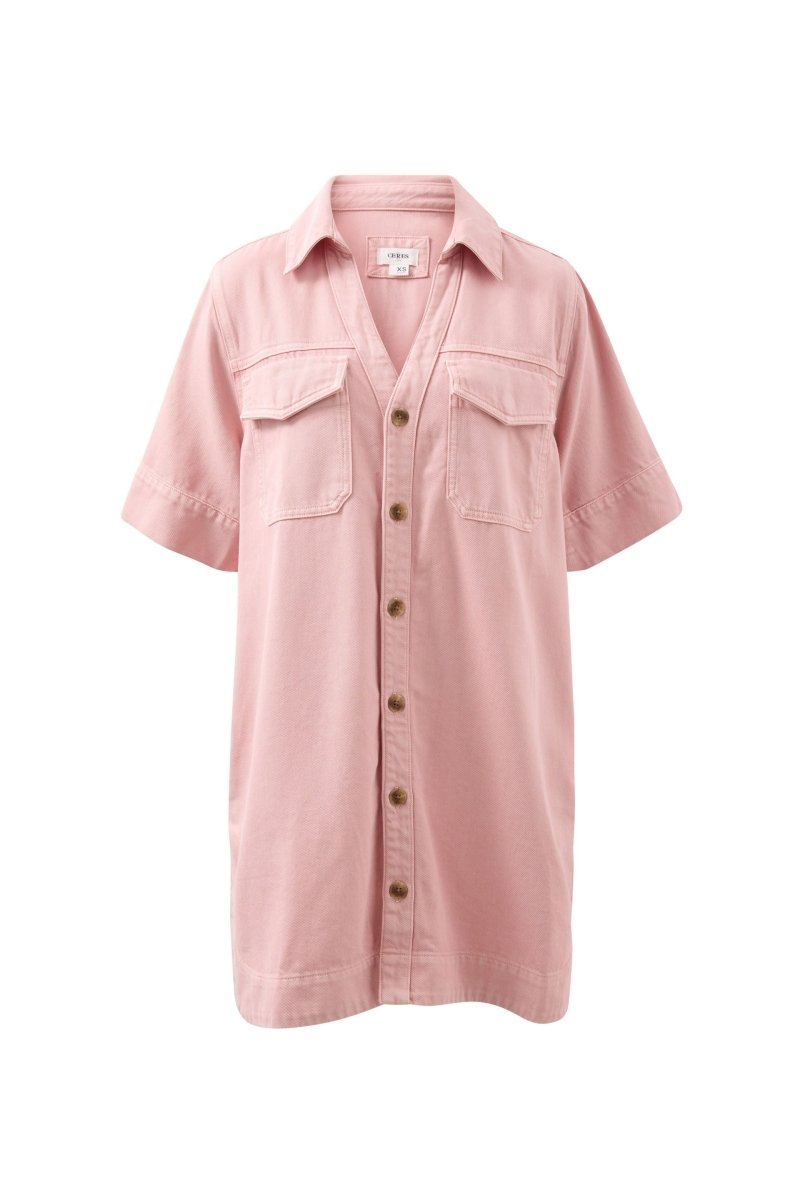 Sammy Relaxed Shirt Dress - washed pink Ceres Life