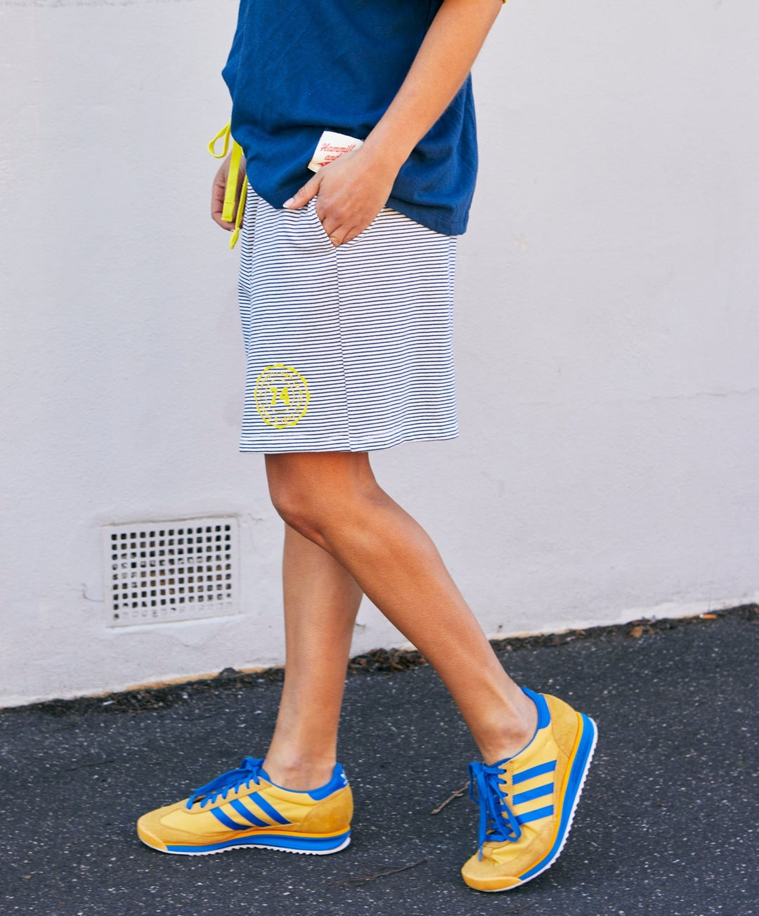 SANTA MONICA STRIPE SHORT - BLUE/WHITE - Stanleyandstone