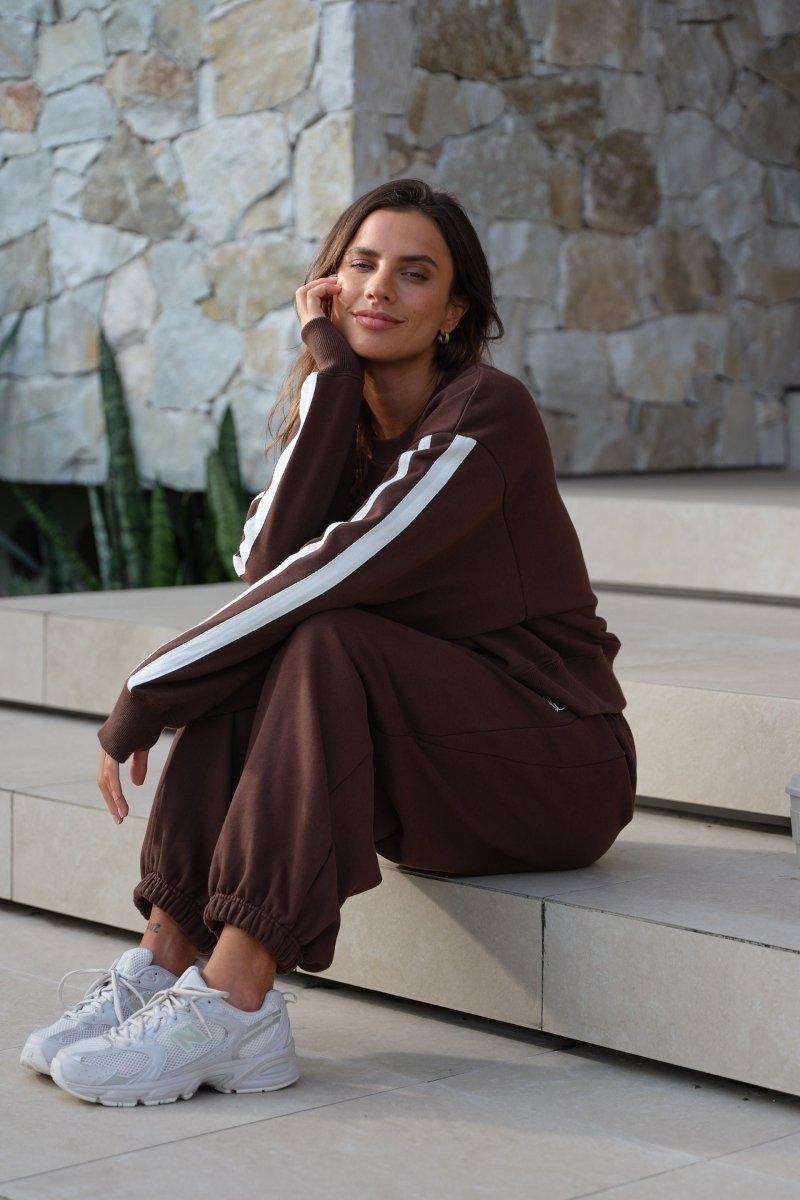 Sasha Sporty Slouchy Crew chocolate Ceres Life XXS