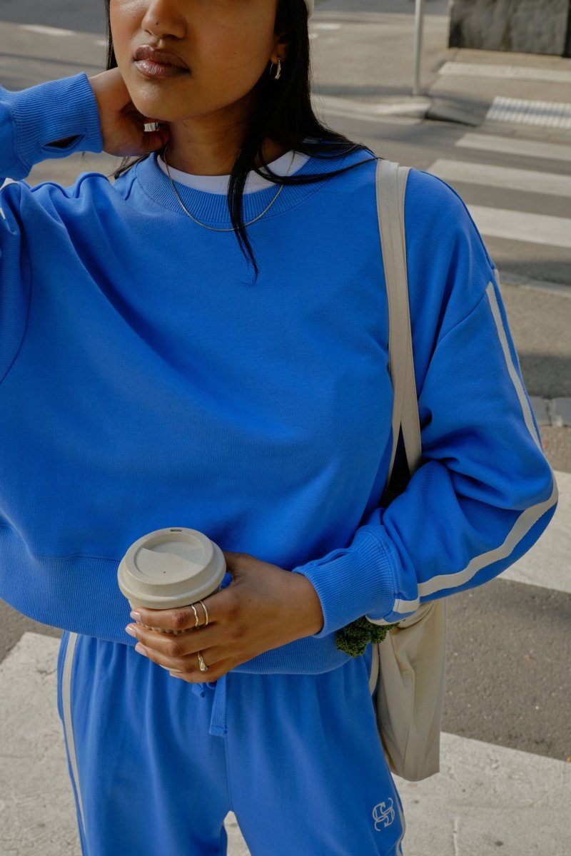 Sasha Sporty Slouchy Crew - Marine Blue stripe - Stanleyandstone