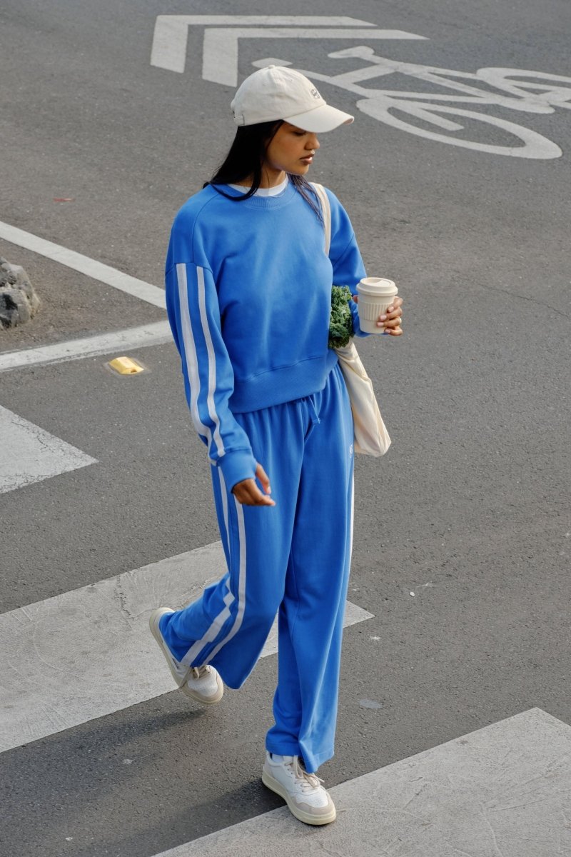 Sasha Sporty Slouchy Crew - Marine Blue stripe - Stanleyandstone