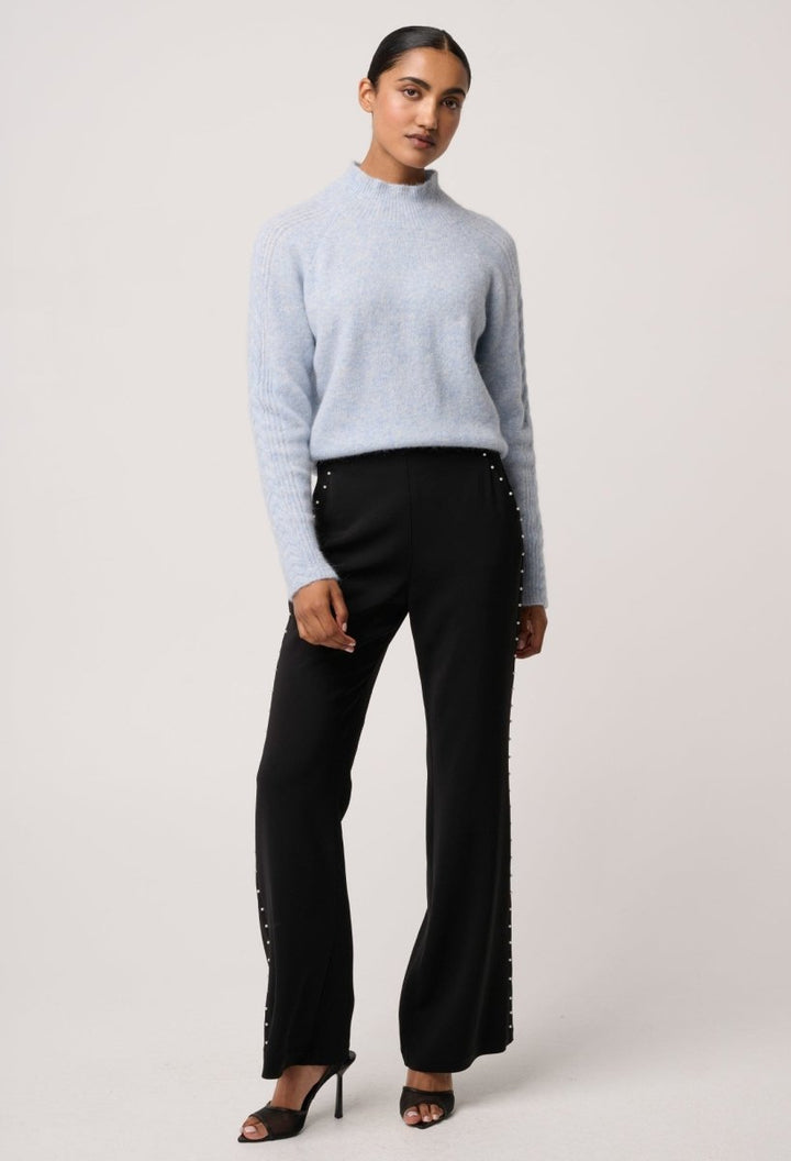 Savanna Alpaca Blend Fluffy Sweater in Blue Frost OnceWas