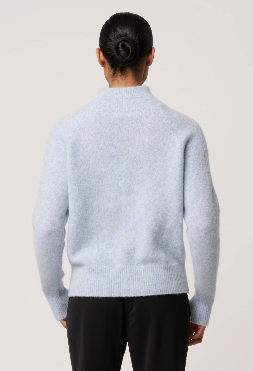 Savanna Alpaca Blend Fluffy Sweater in Blue Frost OnceWas